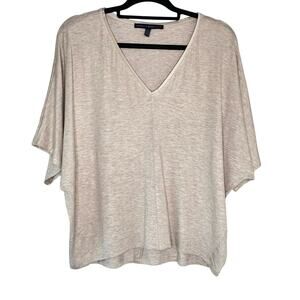 White House Black Market Tan Heathered Blouse Large